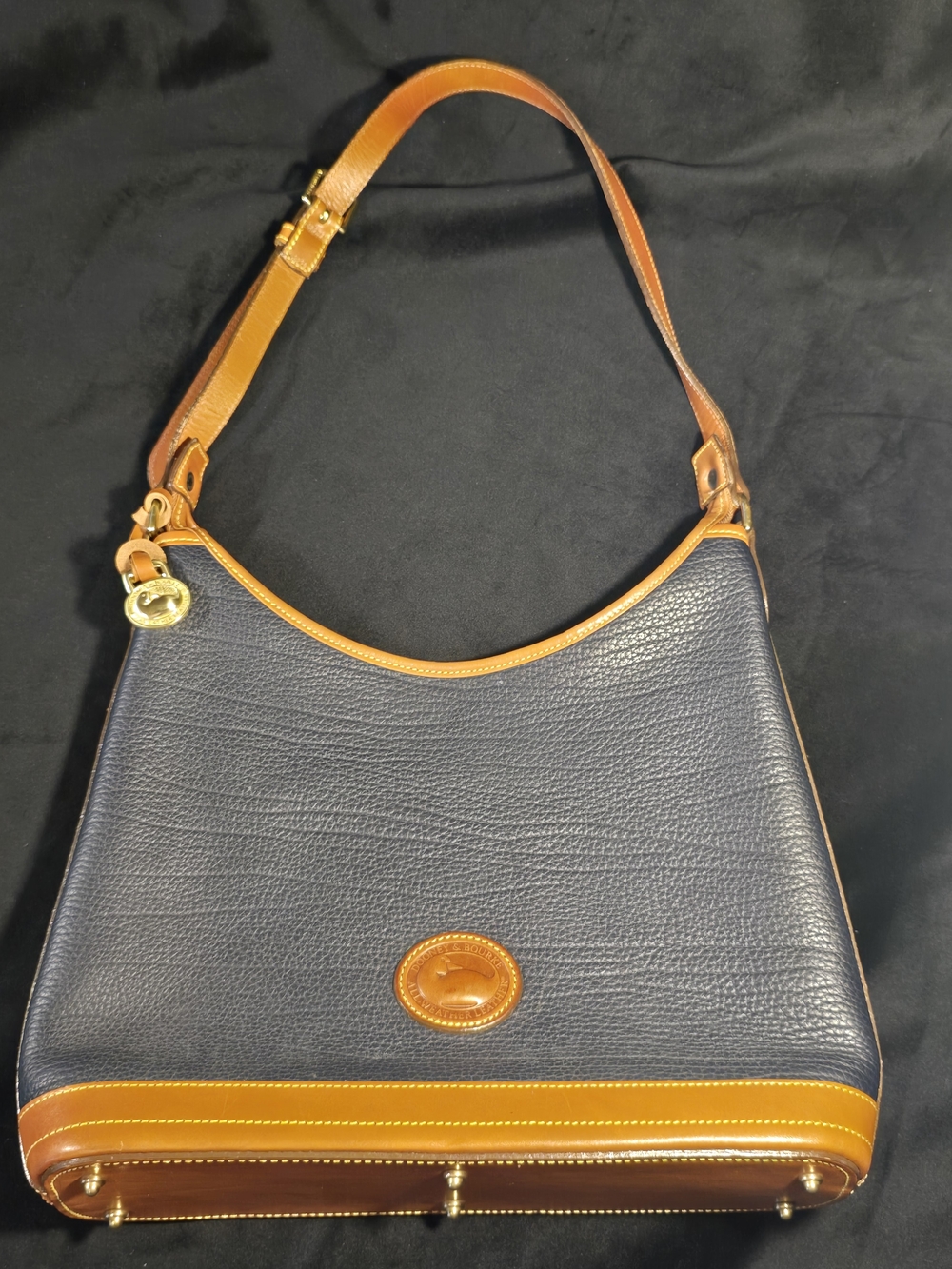 NEVER USED Vintage Navy And Tan Dooney & Bourke Hobo Crossbody Bag